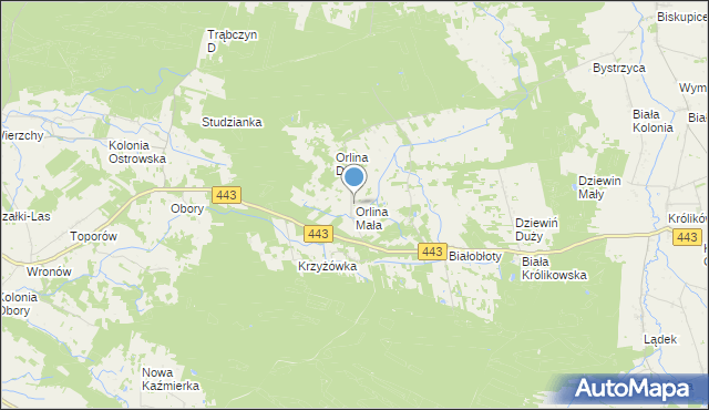 mapa Orlina Mała, Orlina Mała na mapie Targeo